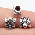 9.9x9.8x7.4mm 1.9g Antique Silver Zinc Alloy Heart Angel Large Hole Beads for Bracelet Jewelry Making