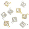 Open Square Crystal Charms in Gold and Silver Tone Finishes view 5
