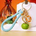 Coin and Persimmon Charm Keychains with Braided Wrist Loops view 11