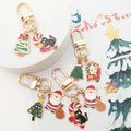 Christmas Enamel Dual Charm Keychains Gold Clasp 19 Styles view 2