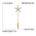 Crystal Star Long Stick Pin In Gold And Silver Tones view 6