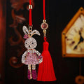 Jeweled Long Leg Rabbit Vehicle Hanging Ornaments in Two Colors and Cord Only Option view 7