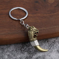 Vintage Wolf Tooth Zinc Alloy Car Keychain Pendant Accessory