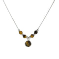 Layered Cord and Tiger Eye Look Beaded Pendant Necklaces view 5