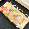 Five Colorful Daisy Flower Metal Keychain Design Set view 4