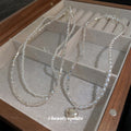 Silver Pearl Chip Bead Necklaces Heart Pendant Three Styles view 1