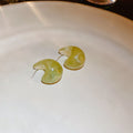 Glossy Curved Resin Stud Earrings in Four Colors Decorative Jewelry view 9