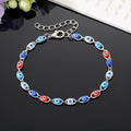 Silver Tone Beaded Evil Eye and Stone Chip Chain Bracelets view 8