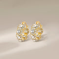 Crystal Look Cluster Gold Tone Rounded Huggie Earrings view 4