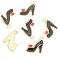 High Heel and Red Heart Charms in Five Colors and Two Metal Tones view 8