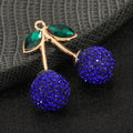 Pave Rhinestone Cherry Charm Pendant Five Colors Two Sizes view 8