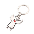 Silver Tone Metal Angel Keychains With Red Heart, 2 Styles view 5