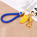 Yellow Leaf and Coin Charm Keychains with Fifteen Braided Strap Options view 9