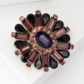 Crystal Sunburst Flower Brooch with Polished Metal and Decorative Accents view 3