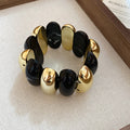 Acrylic Oval Stretch Bracelets Gold Spacers 5 Colors view 7