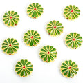 Twelve Petal Enamel Flower Beads in Thirteen Color Patterns view 12