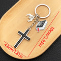 Striped Black and Bone Cross Skull Bat Keychains with Metal Hardware view 6