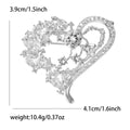 Crystal Heart Brooch In 2 Styles With Polished Metal And Decorative Details view 4