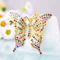 Large Square Wing Multicolor Crystal Butterfly Keychain view 2