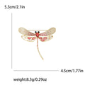 Gold Rhinestone Dragonfly Brooch Pink Purple Crystal Body view 4