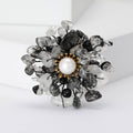 Natural Stone Chip Pearl Flower Brooch Four Colors view 2