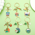 Vacation Illustration Charm Keychains in 5 Pictured Variations for Bags and Keys view 4