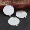 Double Loop Round Alloy Cabochon Trays in Four Finishes view 2