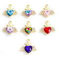Crystal-Accented Gold Silver Heart Alloy Charms in 14 Styles view 3