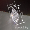 Baguette Sunburst Marquise Statement Ring In Silver Tone view 4