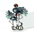 Flamingo Brooch with Colorful Crystals and Dark Silver Tone Frame view 3