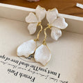Sculpted Petal Drop Earrings in Five Glossy Color Options view 8