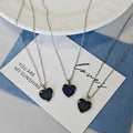 Glitter Galaxy Heart Pendant Necklace Silver Chain view 1