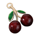 Glitter Resin Cherry Charm Pendant Gold Tone Leaves Three Colors view 5
