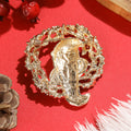 Enamel Santa Wreath Brooch in 1 Style Metal Pin Accessory view 3