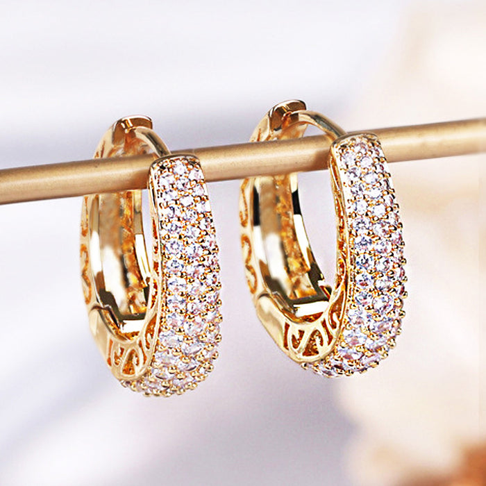 Wide Pave Hinged Hoop Earrings In Gold And Silver Tones