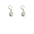 Gold Tone White Pearlescent Teardrop Hook Earrings For Women view 5