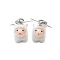 Miniature Resin Pig Cat Frog and Animal Hook Earrings in Twelve Designs view 9