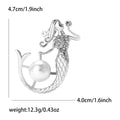 Mermaid Brooch with Faux Pearl in Gold and Silver Finishes view 7