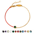 Red Cord Gold Chain Single Zircon Birthstone Bracelets view 5