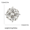 Round Petal Crystal Brooch in Detailed Metal and Crystal Design view 6