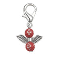 Red Cross Bead Angel Keychain Silver Clasp Six Styles view 7