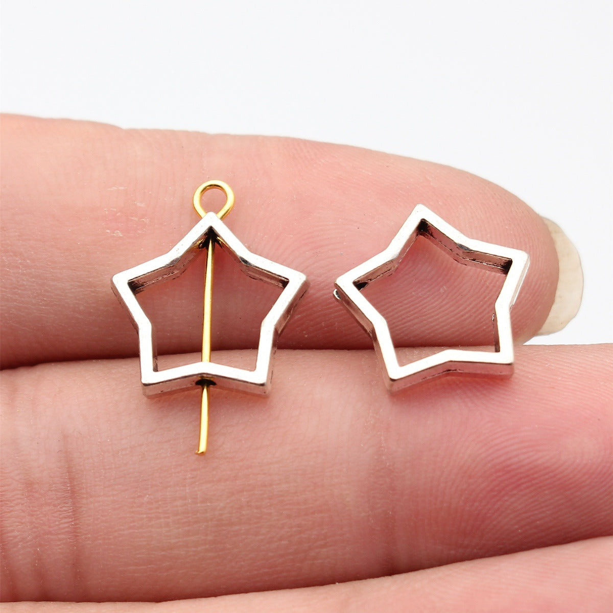 15x15x3.2mm 1g Antique Silver Zinc Alloy Five Point Star Spacer Beads for Bracelet Jewelry Making