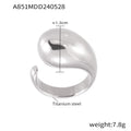 Teardrop Open Band Rings Gold And Steel Polished Metal view 7
