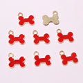 Colorful Enamel Bone Charms with Top Loops, 12 × 13 mm view 3