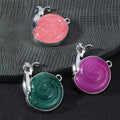 Silver Tone Snail Charm Pendant Enamel Shell Three Colors view 1