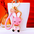 Enamel Rabbit Character Keychains in Six Colors with Bare Wrist Loops view 8