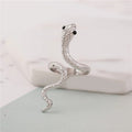 Colorful Sculpted Snake Adjustable Rings in Eight Finishes view 3