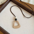 Wood Bead and Woven Pendant Cord Necklaces in Seven Designs view 8