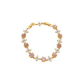 Hexagon Crystal Flower Link Bracelets Five Color Options view 5