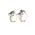 Flocked White Penguin Keychains Lobster Clasp Two Poses view 5